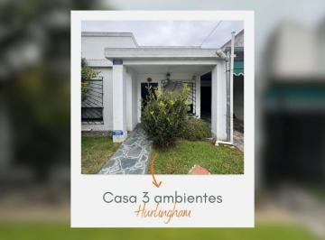 Casa · 136m² · 3 Ambientes · 2 Cocheras · Casa 3 Ambientes Venta Hurlinghamlosa Edificable