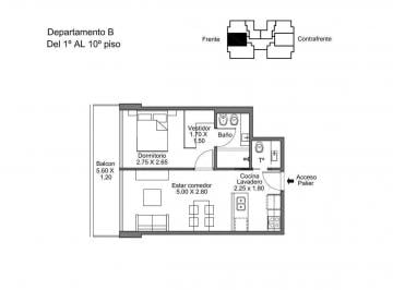 Departamento · 37m² · 2 Ambientes · Venta, 2 Amb en Suite C/ Vestidor, a Estrenar - Boedo