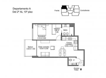 Departamento · 41m² · 2 Ambientes · Venta. Depto. 2 Amb en Suite C/ Vestidor, a Estrenar - Boedo