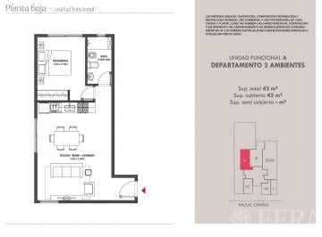 Departamento · 42m² · 2 Ambientes · Venta Departamento 2 Ambientes en Wilde