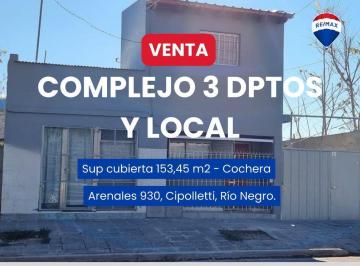 Departamento · 153m² · 2 Ambientes · 1 Cochera · Venta Tres Departamentos C/local Comercial