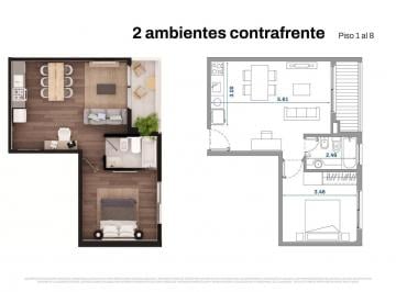 Departamento · 38m² · 2 Ambientes · Departamento de Dos Ambientes en Construcción en Colegiales