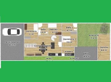 Casa 245m² Venta Villa Albertina · Casa en Venta - 4 Dorm. 2 Baños - Cochera - 245 m² - Ingeniero Budge, Banfield