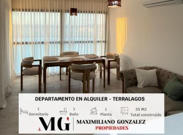 Departamento · 53m² · 2 Ambientes · 1 Cochera · Depto en Alquiler, 2 Ambientes. Terralagos, Canning.