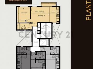Departamento · 46m² · 2 Ambientes · Departamento de 1 Dormitorio en Construcción con Balcón – La Plata