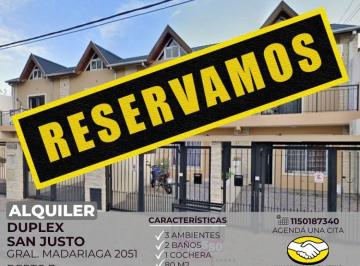 RUS-RUS-10156_2 · Departamento 3 Ambientes en Alquiler en San Justo