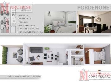 Departamento · 54m² · 2 Ambientes · Edificio en Pozo con Departamentos Dos Ambientes en Venta en