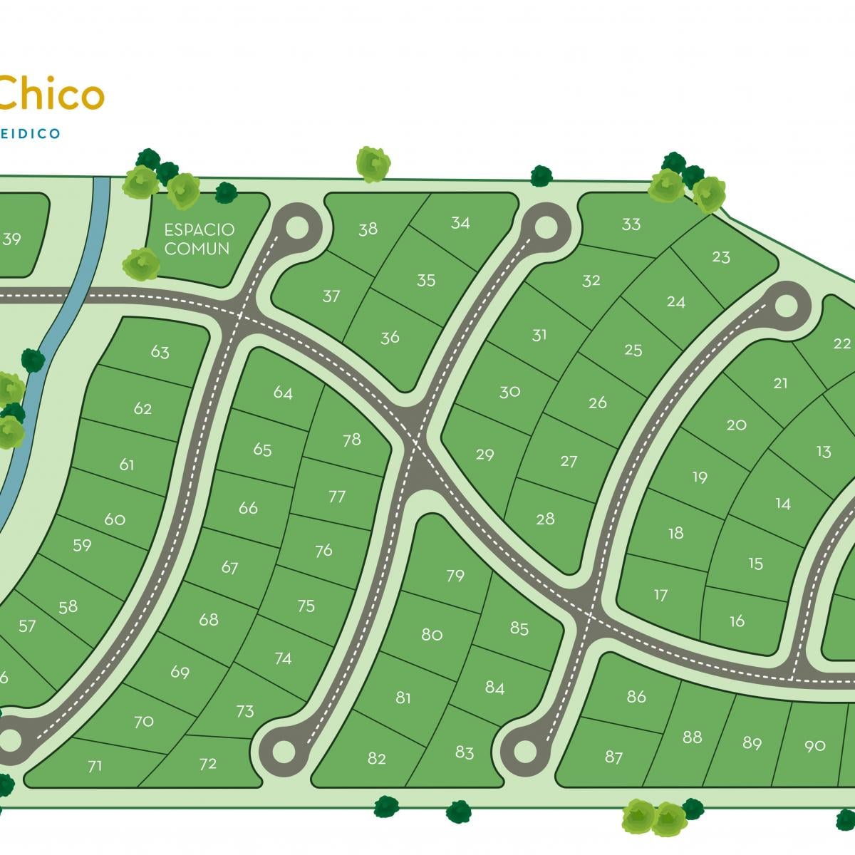 Lote 726 m² en Arenas Chico con servicios y calles asfaltadas