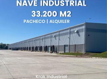 Bodega-Galpón · 33200m² · Nave Industrial de 33.200 m² en Predio Cerrado, Pacheco.