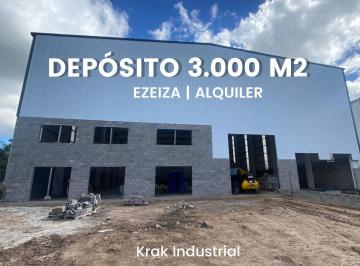 Depósito · 3000m² · Depósito en Alquiler de 3.000 m² en Predio Cerrado, Ezeiza.