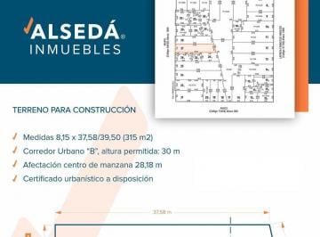 Terreno · 315m² · Terreno Para Edificio Venta Centro Rosario Abasto Republica de La Sexta