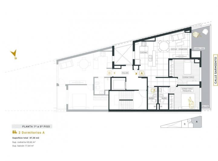 Departamento · 72m² · 3 Ambientes