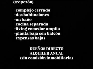 Departamento de 3 ambientes Alquiler $ 600.000 · Alquiler Anual Dueño Directo