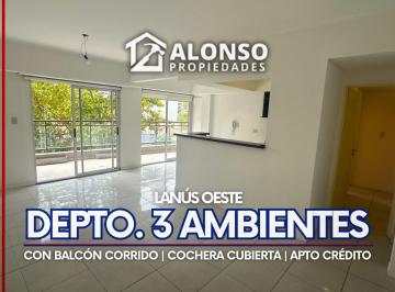 Departamento · 67m² · 3 Ambientes · 1 Cochera · Departamento 3 Ambientes con Balcón Corrido en Venta, Lanus