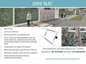 Terreno , Las Chacritas · Venta Loteo "Alas" - 4 Lotes 3100 m². Venta/permuta/financiacion