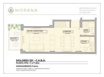 Departamento · 29m² · 1 Ambiente · Nuevo Emprendimiento! Dpto Monoambiente con Balcón / Zona Flores