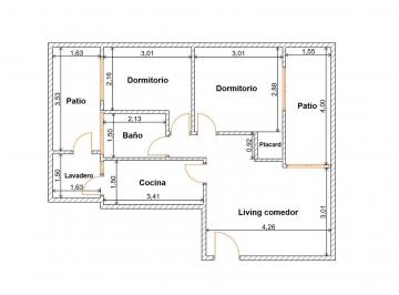 Departamento · 47m² · 3 Ambientes · Venta Departamento en Paternal 2 Dorm. y Patio