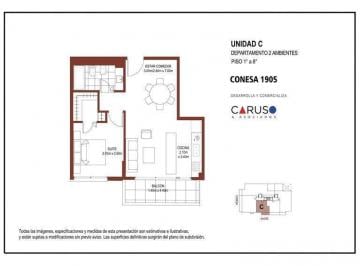 Departamento · 46m² · 2 Ambientes · 1 Cochera · 2 Ambientes a Estrenar Apto Crédito en Barrancas de Belgrano