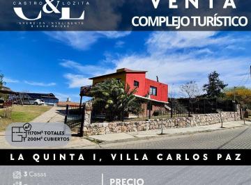 Hotel · 200m² · 11 Ambientes · 1 Cochera · Se Vende Housing/ Complejo Turístico Equipado, 1170 m² de Terreno - La 5ta Primera, Carlos Paz