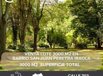 Terreno · 3000m² · Venta Lote 3000 m² Barrio San Juan Pereyra Iraola