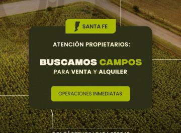 Campo , Esperanza · Buscamos Campos Santa Fe Para Venta y Alquiler. Operaciones Inmediatas.