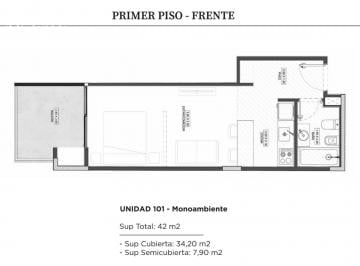 Departamento · 34m² · 1 Ambiente · Departamento en Nuñez