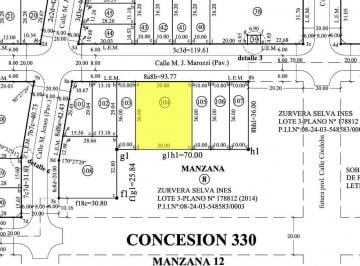 Terreno · 1080m² · Venta / Lote / Zona Sur / Rafaela / M8 - L104