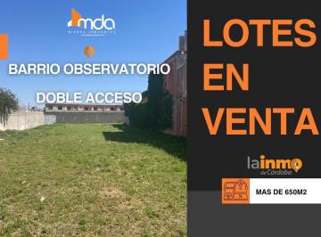 Terreno · 688m² · Dos Lotes E Venta en Barrio Observatorio