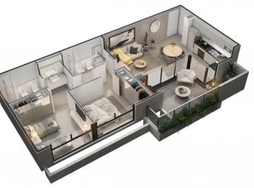 Departamento de 3 ambientes, Córdoba · Mid Principium – 2 Dorm. Frente – 82 m² Cubiertos + Balcón con Vista