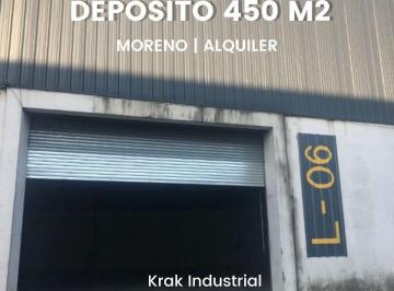 Depósito · 450m² · Alquiler Depósito de 450 m² en Predio Cerrado. Moreno, Acceso Oeste.