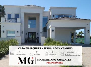 Casa · 300m² · 6 Ambientes · 1 Cochera · Casa en Alquiler - Terralagos, Canning