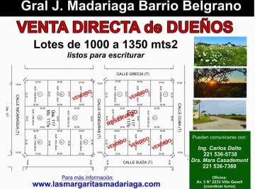 Terreno , General Juan Madariaga · Venta Terrenos