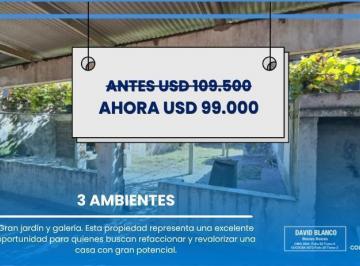 Casa · 120m² · 3 Ambientes · 2 Cocheras · Casa, Lomas de Zamora, Parque, Jardín, a Refaccionar, Venta, 3 Ambientes, Cochera, Permuta