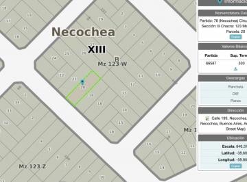 Terreno · 330m² · Terreno Necochea Calle 199 Entre 66 y 64