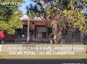 Casa · 110m² · 4 Ambientes · 1 Cochera · Alquiler Temporal Casa 4 Ambientes en Berazategui Centro