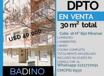 Departamento de 2 ambientes, Miramar · Venta de Departamento en Miramar en Zona 1
