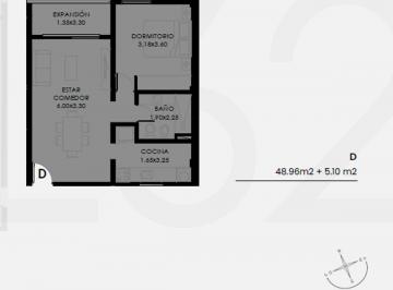 Departamento · 49m² · 3 Ambientes · Venta/ Dpto. 1 Dormitorio/ Bo. San Martin