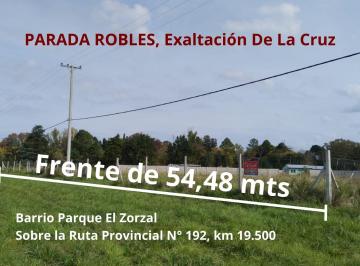 Terreno , Exaltación de la Cruz · 54 m de Frente Sobre Ruta 192 Km 19,5 Parada Robles, Exaltación de La Cruz