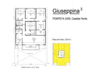 Departamento · 120m² · 4 Ambientes · Departamento 4 Ambientes - Castelar Norte - Giuseppina 3 (5a) - Estrenar