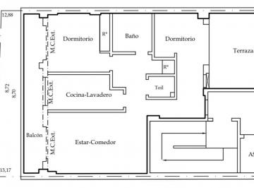 Departamento de 3 ambientes, Abasto · Departamento con Terraza y Parrilla