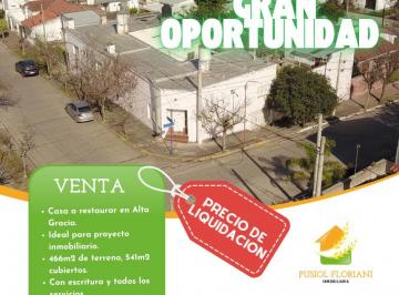 Casa de 15 ambientes, Alta Gracia · Casa Amplia a Restaurar Oportunidad