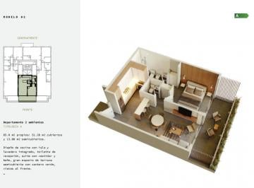 Departamento · 54m² · 2 Ambientes · Departamento 2 Ambientes a Estrenar - Zona Aldrey
