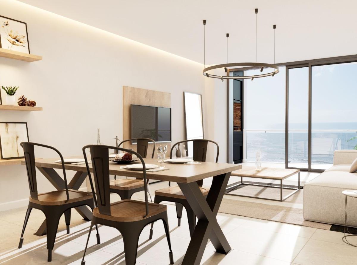 Depto 3 amb, 75m² con balcón, parrilla y vista al mar — Av. Félix U. Camet