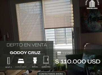 Departamento de 2 ambientes, Godoy Cruz · ¡Moderno y Luminoso Departamento en Venta con Cochera y Balcón! · 2 Dorm.
