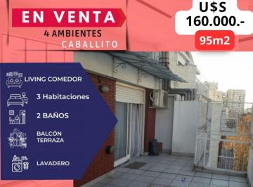 Departamento · 71m² · 5 Ambientes · Caballito,4 Amb con Balcón Terraza, Súper Luminoso Dls 160.000