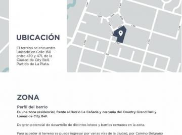Terreno · 435m² · Terreno en Venta en Barrio Cerrado - Calle 160 y 470 - City Bell - La Plata