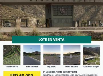 Terreno , El Challao · Frente a Linea Golf Lote en Venta B° Mendoza Norte, Sector Valle Sur M&sup2;5 L32