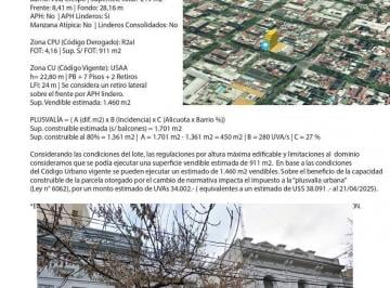 Terreno · 219m² · Terreno en Villa Crespo
