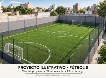 Proyecto ilustrativo: cancha propuesta de 15 × 28 m · Terreno en Alquiler en Flores Centro: Proyecto Deportivo, Gimnasio o Showroom