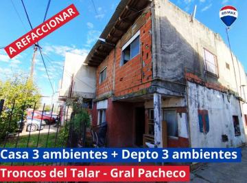 Casa · 148m² · 6 Ambientes · 2 Cocheras · Casa y Departamento en Venta a Refaccionar Pacheco
